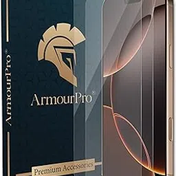 ArmourPro Borderless Military Grade Gorilla Tempered Glass for iPhone 16 Pro Max (6.9 Inch) Case Friendly Full Coverage with Easy Installation Kit | Crystal Clear, Pack of 2 image 1