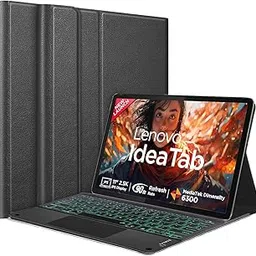 HOM Tri-Fold 7-Colour Backlight Detachable Wireless Bluetooth Keyboard with Trackpad/Touchpad Tablet Cover Case for Lenovo idea Tab 11-inch 2025 Tablet-picture-17