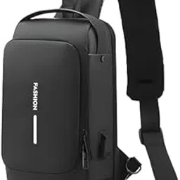 raccoon Anti-Theft Sling Backpack, Compact Waterproof Anti-theft Crossbody Bag With Password Zipper Lock & USB Charging Port, Men's Shoulder Chest Daypack Bag Travel Hiking Sling Backpack-picture-52