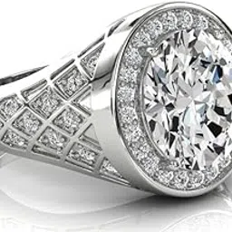 rrvgem Natural zircon ring 4.25 Carat Certified Handcrafted Finger Ring With Beautifull Stone american diamond ring Silver Plated for Men and Women-picture-37