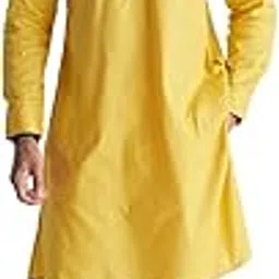 Men's Long Kurta - Airy Linen, Regular Fit, Mandrin Collar, Solid Colour - Perfect for Casual, and Ethnic Wear (Black)-image-45