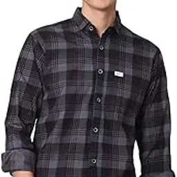 majestic man Comfort Cotton Slim Fit Checked Casual Shirt for Men-picture-11