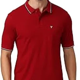 Athleisure Men Solid Cotton Polo T-Shirt with Pocket - Side Slit, Half Sleeve, Regular Fit-image-50