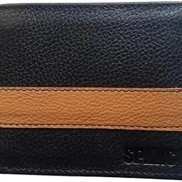 spanco Pure Leather Men's Wallet - (Bifold) (Black/Tan) (Card Carry Pockets : 9) (ID Window : 1) (Secret Compartments : 2) (Money Compartments : 2)-picture-18