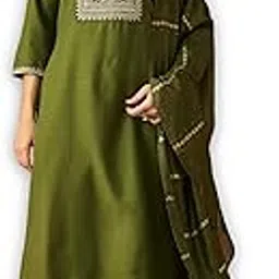 hritika Cotton Blend Embroidered Kurta with Pants and Dupatta Set | Ethnic Set | Suit Set | Kurta Set | Wedding Suit Set for Women-picture-22