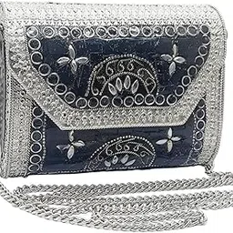 Small Size Handmade Metal Bag Coin Purse Ethnic Bridal kids Bag party clutch Gift item-image-10