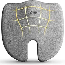 Frido Ultimate Pro Seat Cushion (High Density) for Hip | Tailbone | Coccyx | Sciatica Pain Relief | Proprietary Hi-Per Foam Ergonomic Design | Contoured Cushion for Office/Home Chairs | Up to 100 Kg-image-42