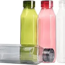 PEARLPET Diamond - BPA-free Plastic Water Bottle Set of 4 Pcs, Each 1000ml, Assorted Multicolor-picture-22