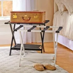 generic Wooden Luggage Rack with Shelf for Shoes, Accessories, Strong Bearing Sturdy Storage Free Space Wood Suitcase Rack Sheesham Wood Luggage Stand for Bedroom Hotel Guest Room with Solid Leg Quality A70-picture-12