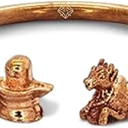 sengems panchaloha five metal Impon kada bracelets for men and women - Shivaling and Nandi - Panchaloha made of Gold, Silver, Copper, Zinc, and Iron - Thick Kada.-picture-30
