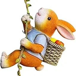 Merishopp Outdoor Garden Hanging Statue Sculpture Rabbit Cute for Porch Decoration Rabbit Climbing-picture-24