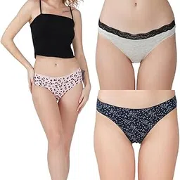 thread sutra Women?s Premium Cotton Panties | Antimicrobial & Breathable | Everyday Comfort with Amazing Fit | Soft Fabric Innerwear for All-Day Freshness & Hygiene | Bikini | Pack of 3 |-picture-10