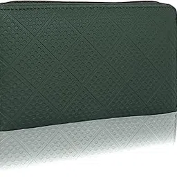 Artificial Leather Casual Trendy Women Clutch Wallet Mobile Hand Purse 8 Card Slots (Pickle Green)-image-14