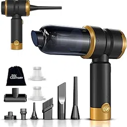 Handheld Car Vacuum Portable Cordless with 2000mAh Battery, 4 in 1 Handheld Vacuum Cleaner and Air Duster ,15000PA Portable Mini Hand Held Vacuum Rechargeable for Home, Car, Office, Pet Hair（Gold）-picture-36