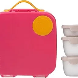 b.Box Lunchbox + 3 Snack Tubs - Pink | Leakproof Bento Set with Cooler Pack for Toddlers & Kids | Easy Open, BPA-Free | 1yr+-picture-11