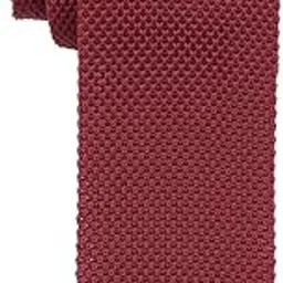the tie hub Solid Burgundy Knitted Necktie For Men-picture-55