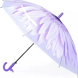 chaatewala ™ Pink Big Floral Umbrella, Transparent Umbrella Romantic Flower Transparent Clear Flowers Bubble Dome Umbrella Unisex, Dome Umbrella, Flower Umbrella, Umbrella for Kids Umbrella for Women Men-picture-22