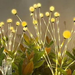 GIGAWATTS GW-504 8 LED Solar Firefly Light with 2V Panel 600mAh Ni-MH Battery Outdoor Round Starburst Swaying Lamp for Garden Lawn Pathway Yard Deck Patio (Pack of 1, Warm White)-image-15