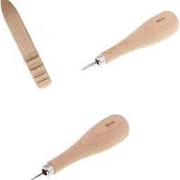 ARTISOUL® 3Pcs Wood Sewing Stitching Awl + Leather Edge Slicker for Leather Crafts | Leathercrafts | Leathercraft Tools | Other Leather Tools-picture-10