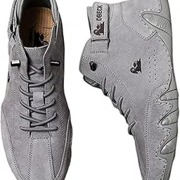 Men's Light Weight Mid Top Platform Fashion Synthetic Leather Sneakers | Sports, Casual Shoes for Mens | Ankle Lace-Up Footwear for Men or Boys-image-92