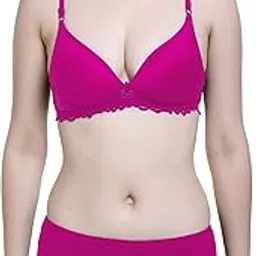 fims - fashion is my style Women's Cotton Padded Non-Wired Push-Up Full-Coverage Bra And Hipster Set-picture-29