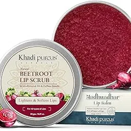 PUREUS Khadi Beetroot Lip Balm & Scrub - Lighten Dark, Dry, Chapped & Pigmented Lips | Natural Lip Brightener for Smoked Lips | Women & Men (10 Gm)-picture-12