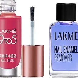 LAKMÉ 9 To 5 Primer + Glossy Finish Nail Colour & Nail Color Remover Combo, 405 Ml-picture-31