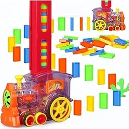 Braintastic Domino Train Set of Premium Pack of 40 Dominoes with Light Sound Building Blocks Stacking Tile, Stylish & Comfortable, Decorative Game Toys for Kids-image-101