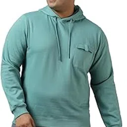 urbano plus Men's Cotton Solid Button Hooded Neck Sweatshirt-picture-35