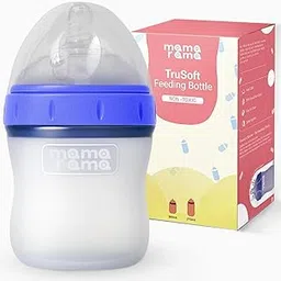 Mamarama TruSoft Silicone Feeding Bottle for Baby, BPA-Free, Anti-Colic, Soft Breast-Like Silicone Nipple, Infant to Toddler Baby Bottle for Easy Latching & Self-Feeding, 0+ Months, Baby Feeding Essentials (180 ml, Blue)-picture-12