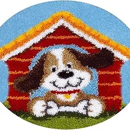 HEAVENGLOW DIY Crochet Yarn Kits 15 x 15 inch Home Decoration Dog | Crafts | Needlecrafts & Yarn | Rug Making | Latch Hooking | Latch Hooking Kits-image-5