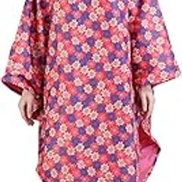 super Women's Reversible Waterproof Raincoat Poncho With Hood And Carrying Pouch for Ladies, Free Size (LPON-P1.)-picture-23