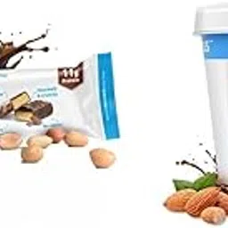 MyFitness Peanut Butter & PRO.FITNESS Protein Bar | Healthy Snacks Combo | 25g Protein Chocolate Spread with Almond Crunch & 11g Protein Bars, Choco Peanut Butter | No Trans Fat | 510g + (34g x 6)-image-2