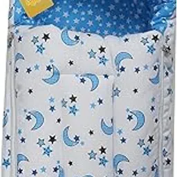 Infantbond Baby 3 in 1 Carry Bag Cum Sleeping Bag Cum Mattress(0-8 Months) (Blue Moon & Star, Cotton, Lightweight)-image-15
