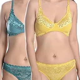 fims - fashion is my style Womens Cotton Bra Panty Set, Lingerie Set for Women Bra Panty Set for Women Lingerie Multi-Color Cup-B-picture-43