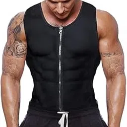 Gowhods Waist Trainer Sweat Vest for Men, Hot Neoprene Sauna Tank Top with Zipper, Compression Workout Corset|Slimming Body, Heat Keep Thermal Underwear, Gym Suit-picture-17