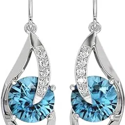 clara 925 Sterling Silver Sky Blue Eye Pendant with Chain Necklace | Rhodium Plated, Swiss Zirconia | Gift for Women & Girls-picture-16