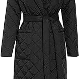myaddiction Winter Windproof Jacket Casual Sashes Women Parka Long Straight Coat Black S Clothing Shoes & Accessories | Womens Clothing | Coats & Jackets-picture-35
