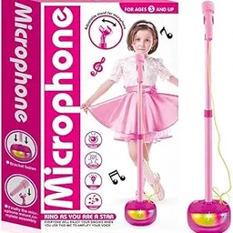 S SGTT PRO Kids Karaoke Microphone Toy, Microphone Machine with Stand, Pink-image-56