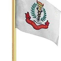 The Flag Corporation IMA Indian Medical Association Car Dashboard Flag 2in x 3in with a Stainless Steel Sublime Gold Base-image-0