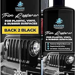 KRAKIN Black Trim Restorer for Car & Bike (200ml) | Gives Original Black Look for Plastic, Vinyl & Rubber Surfaces | Restores Faded Exterior Trim & Bumpers - Zero Dust Attraction-picture-17