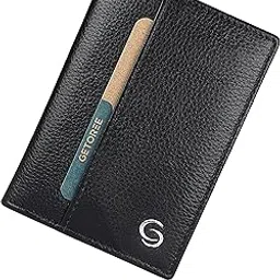 getoree Florence Leather Credit Card Holder -Slim Minimalist Front Pocket RFID Blocking Leather Wallets for Men & Women (Black)-picture-27