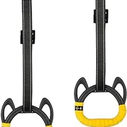 JAZZY PEARLS® Gymnastics Rings for Children Adult Home Indoor Nonslip Handle Pull up Rings 2M-Sporting Goods-Team Sports-Gymnastics-Equipment-2 Gymnastics Rings2 Webbing2 Buckles2 Hand Tapes-image-1