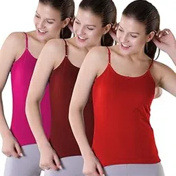 suruthi Women's Multicolour Cotton Regular Fit Camisole Combo (Pack of 3)-picture-11