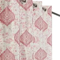 Royal Style Curtains – Grommet Top Window Drapes for Living Room, Bedroom & Office – Light Filtering Polyester, Modern Decorative for Door 7 Feet Pack of 2_Pink-picture-48