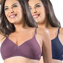 sonari Womens Non Padded Cotton Bra | Wire Free, Medium Coverage, Seamless Cups, Comfortable Polyester Cotton Blend Fabric | Adjustable Straps, Ideal for Everyday Wear - Smile-picture-53
