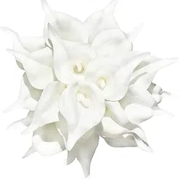 Pink Olive 10 Pcs Artificial Calla Lily | Flowers Bunch for Vase and Flower Pots (34 Cm Each) | Home Décor Item for Room, Diwali Decoration Items for Home, Gifting (Pot Not Included) (Pure White)-picture-12