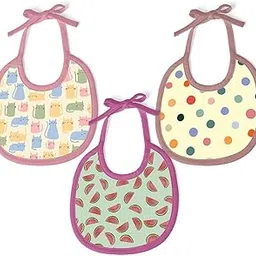 HAPPY MATTY Absorbent Fast Dry and Washable Set 3 of Baby Feeding Bibs Multicolour 0-3 Years (Small)-picture-13