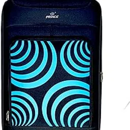 prince Germany Large Trolley Bag, 28 Inch, Black with Blue Pattern, 4-Wheel Spinner Suitcase with 5 Year International Warranty-picture-38