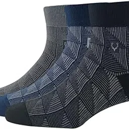 allen solly Men's Cotton Quarter Length Socks (Pack of 3) Dark Grey, Navy, Black-picture-27